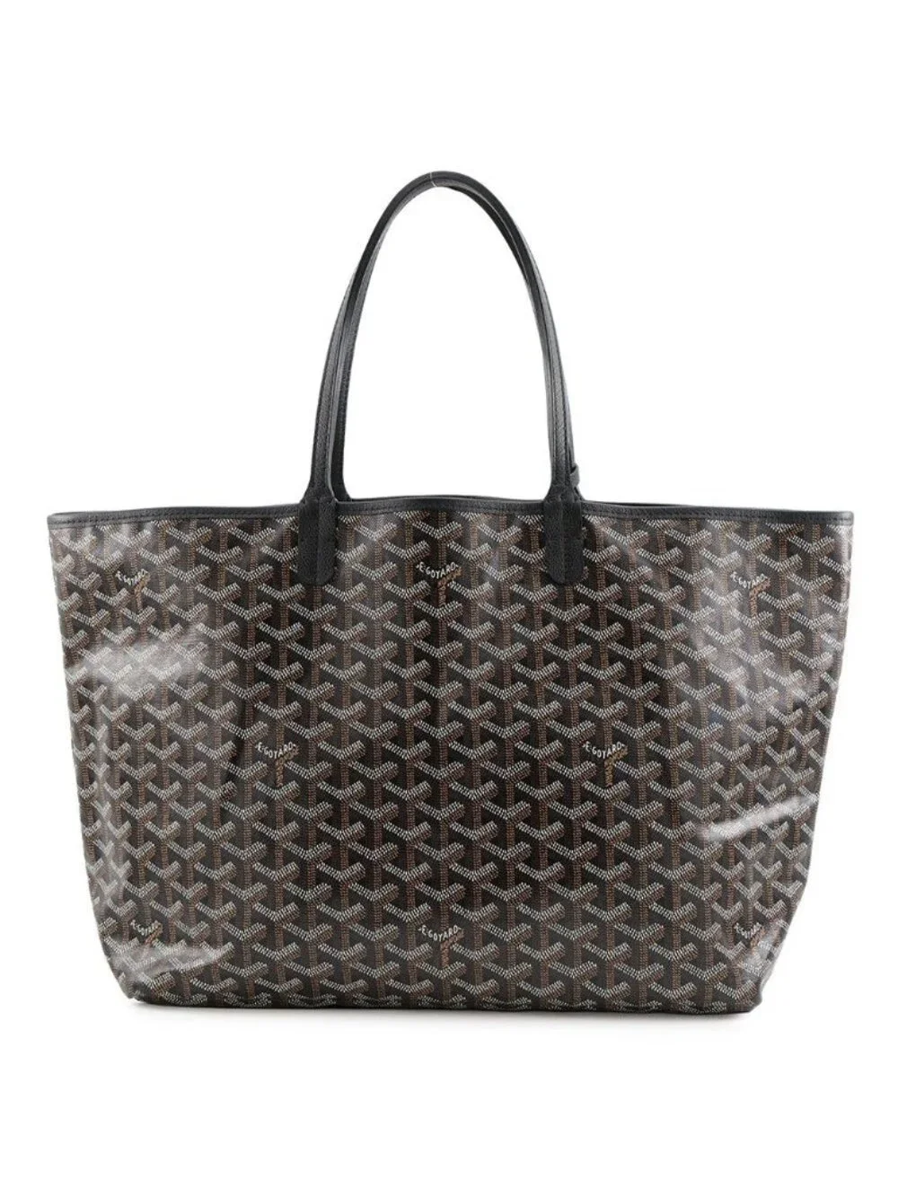 Goyard Tote Bag Saint Louis PM Herringbone Leather Black